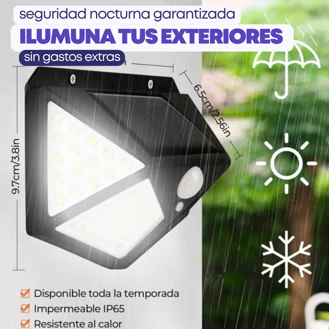 💡LAMPARA LED CON PANEL SOLAR Y SENSOR DE MOVIMIENTO🔆