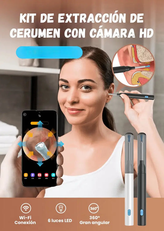 Kit de Extraccion de cerumen Con Camara HD gran Angular