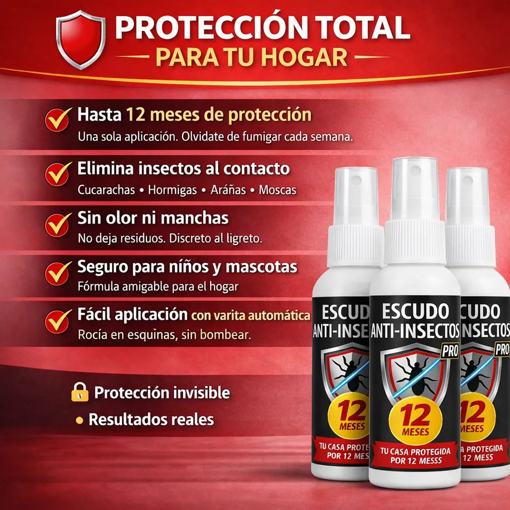 🏡 Tu casa libre de insectos. Por 12 meses. Con una sola aplicación🪳