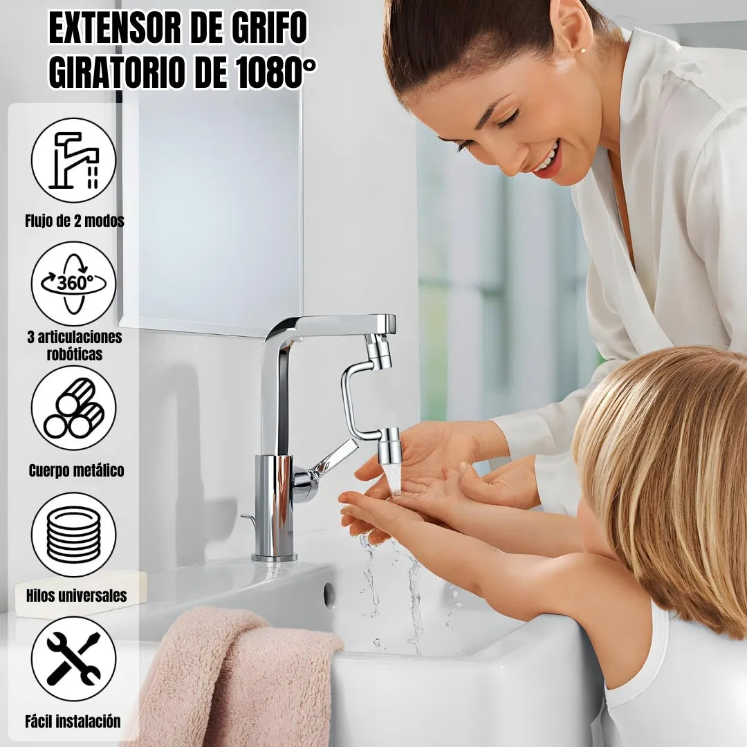 Grifo 360° – Gira, controla y limpia sin esfuerzo 💧