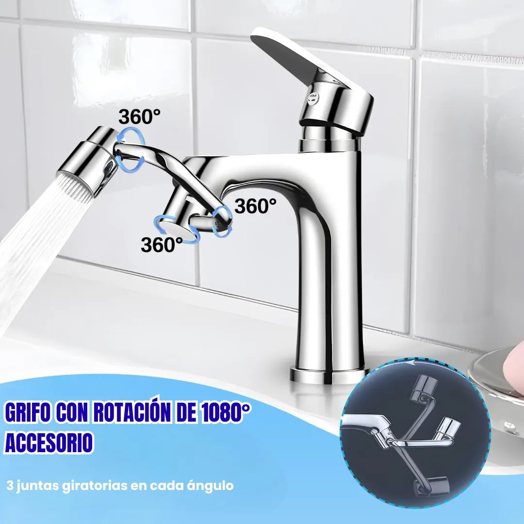 Grifo 360° – Gira, controla y limpia sin esfuerzo 💧